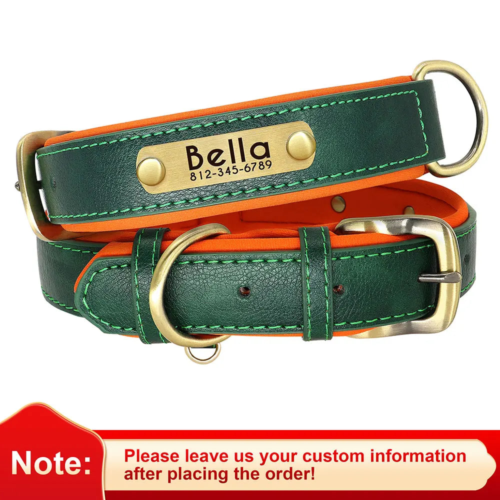Premium Personalized Leather Dog Collar – Comfort Meets Style