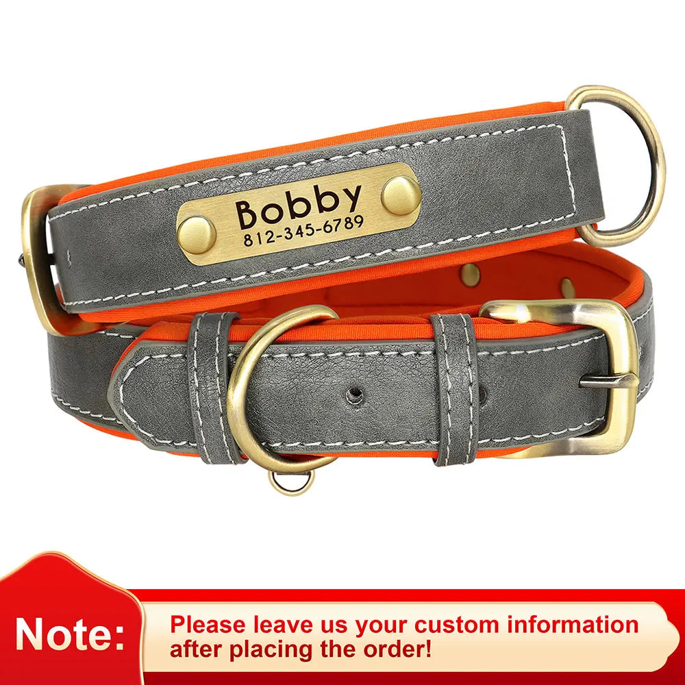 Premium Personalized Leather Dog Collar – Comfort Meets Style